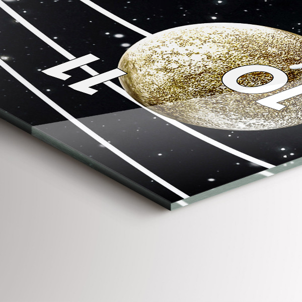 Ceas vertical de perete din sticlă Sistemul solar