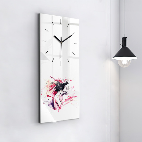 Ceas vertical de perete din sticlă Abstracția iubitorilor