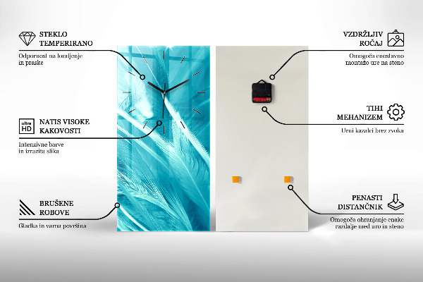 Ceas vertical de perete din sticlă Abstracția iubitorilor