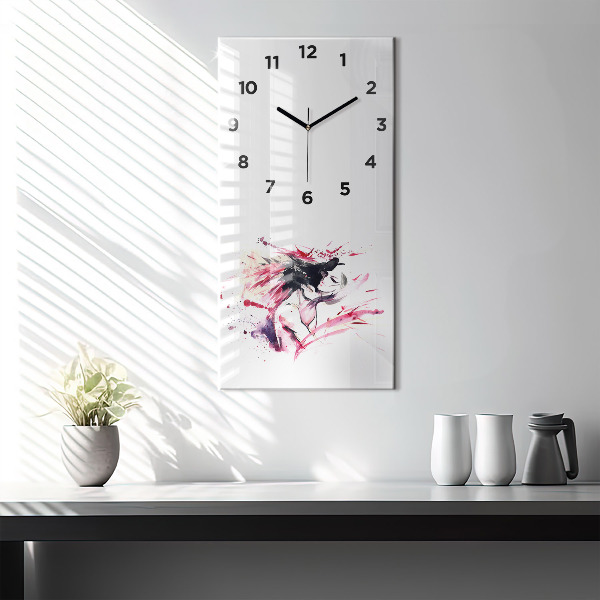 Ceas vertical de perete din sticlă Abstracția iubitorilor