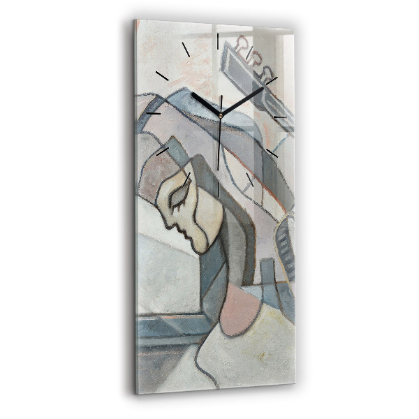 Ceas vertical de perete din sticlă Pictura abstractă