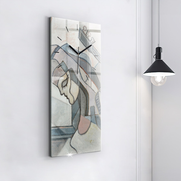 Ceas vertical de perete din sticlă Pictura abstractă