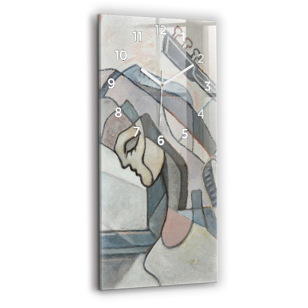 Ceas vertical de perete din sticlă Pictura abstractă