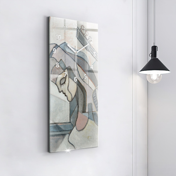 Ceas vertical de perete din sticlă Pictura abstractă