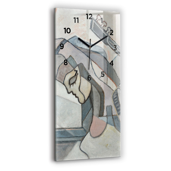 Ceas vertical de perete din sticlă Pictura abstractă