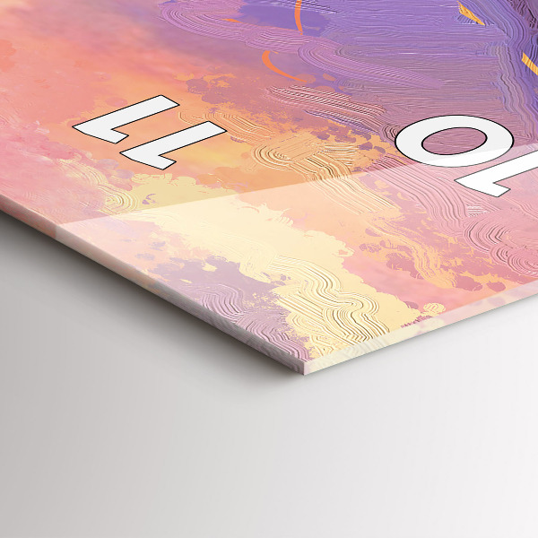 Ceas vertical de perete din sticlă Peisaj de natură și flori