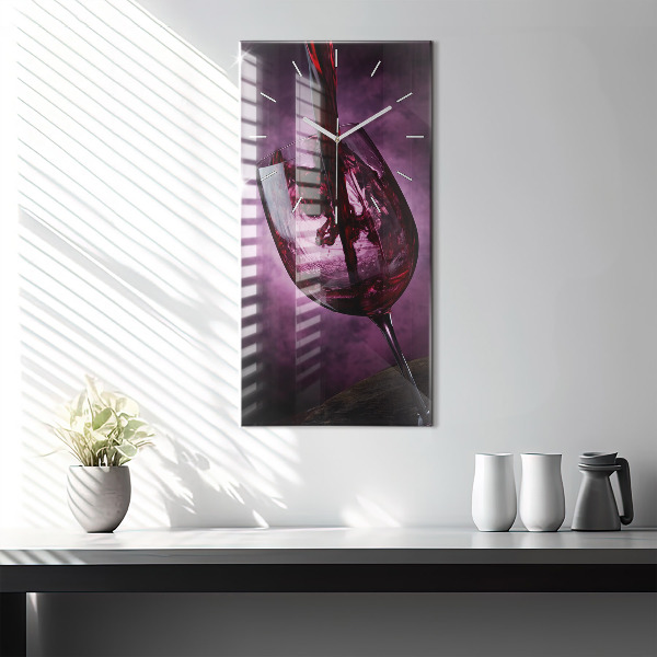 Ceas vertical de perete din sticlă pahar de vin