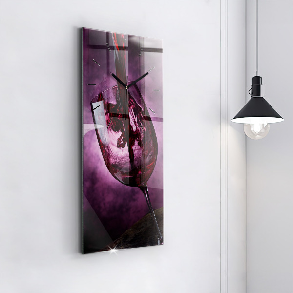 Ceas vertical de perete din sticlă pahar de vin