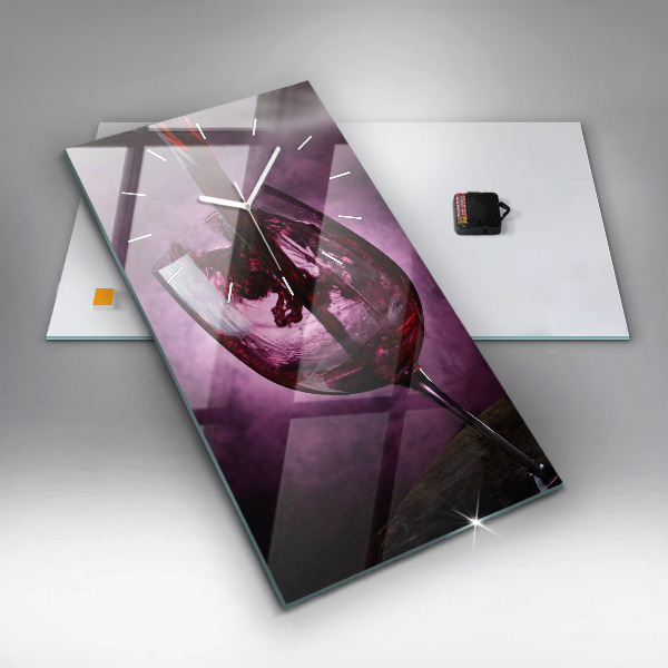 Ceas vertical de perete din sticlă pahar de vin