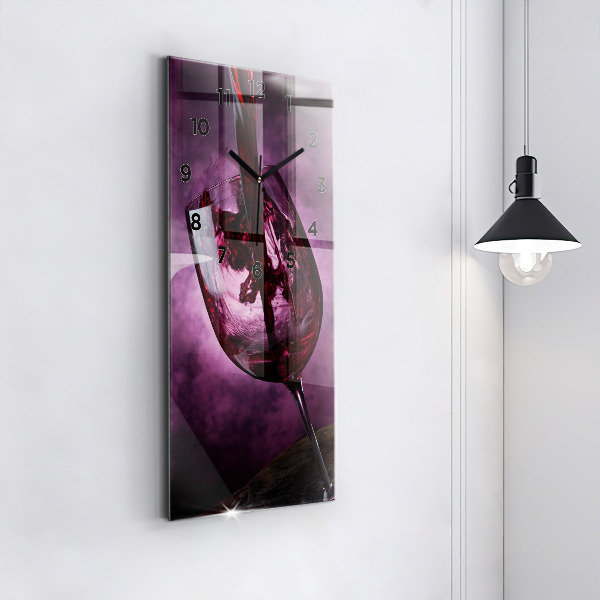 Ceas vertical de perete din sticlă pahar de vin
