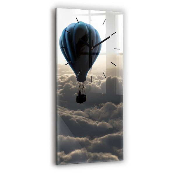 Ceas vertical de perete din sticlă Balon pe cer