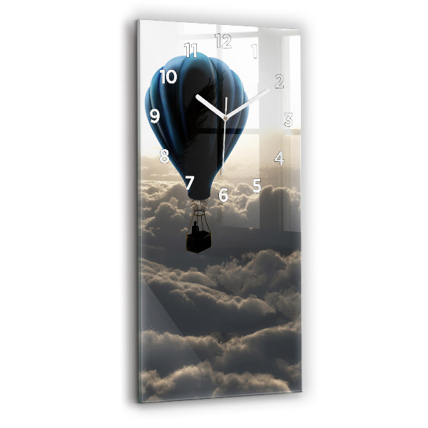 Ceas vertical de perete din sticlă Balon pe cer