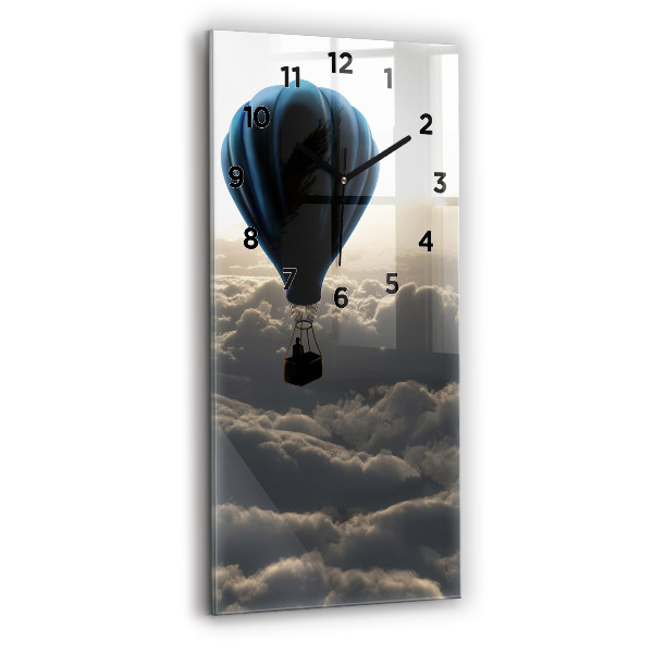 Ceas vertical de perete din sticlă Balon pe cer