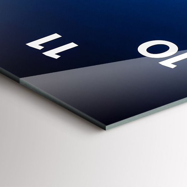 Ceas vertical de perete din sticlă Avion și nori