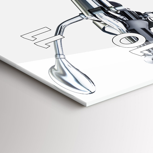 Ceas vertical de perete din sticlă Motocicletă neagră