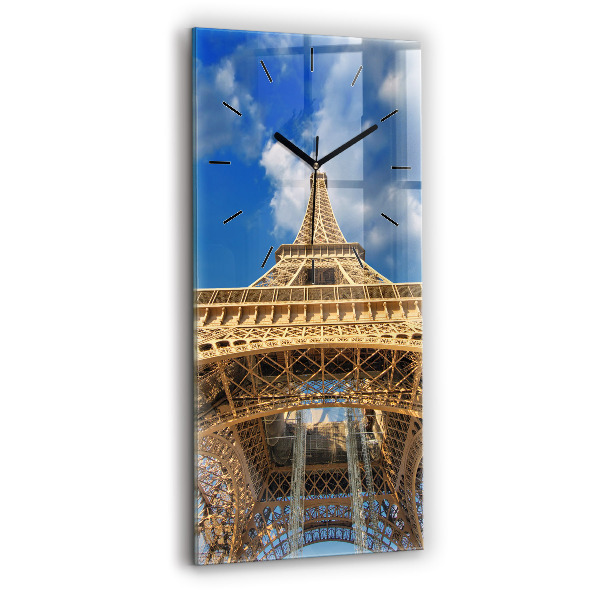 Ceas vertical de perete din sticlă Turnul Eiffel din Franța