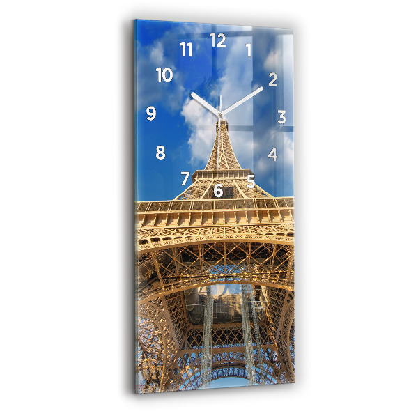 Ceas vertical de perete din sticlă Turnul Eiffel din Franța