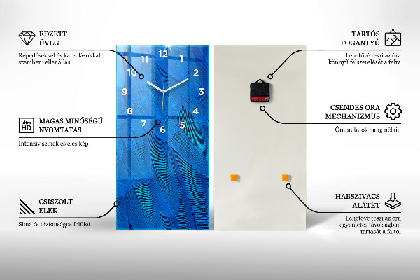 Ceas vertical de perete din sticlă Față de femeie abstractă