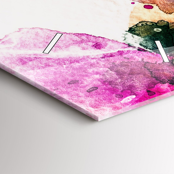 Ceas vertical de perete din sticlă Față de femeie abstractă