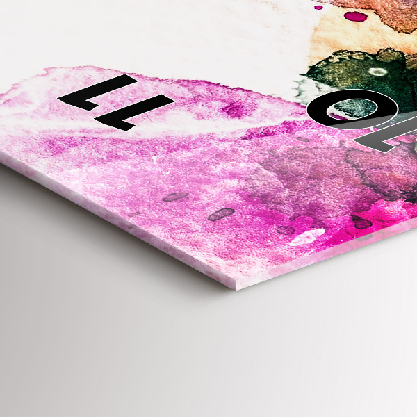 Ceas vertical de perete din sticlă Față de femeie abstractă