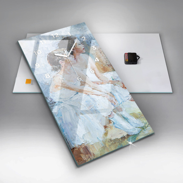 Ceas vertical de perete din sticlă Tinere balerine