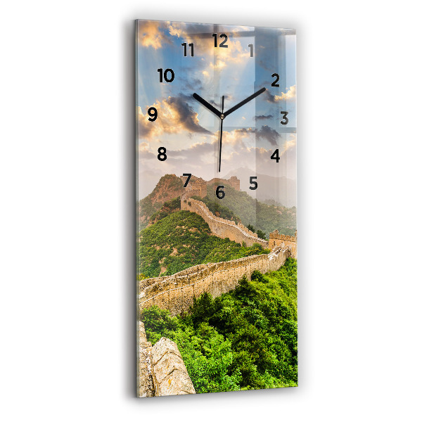 Ceas vertical de perete din sticlă Marele Zid Chinezesc