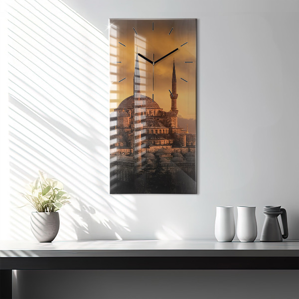 Ceas vertical de perete din sticlă Moscheea din Istanbul
