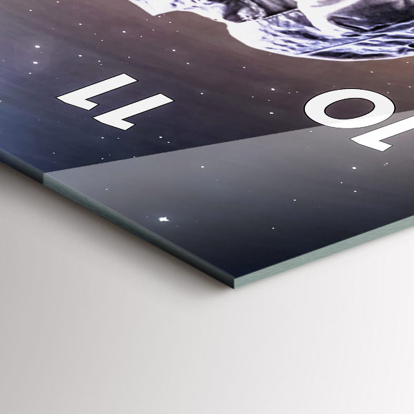 Ceas vertical de perete din sticlă Astronaut în spațiu