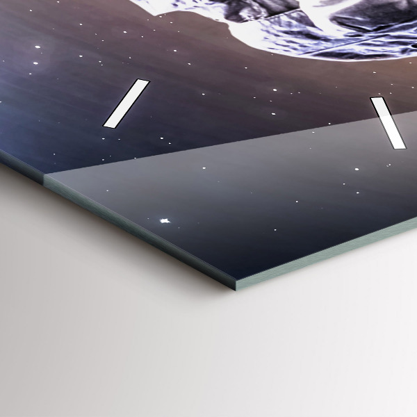 Ceas vertical de perete din sticlă Astronaut în spațiu