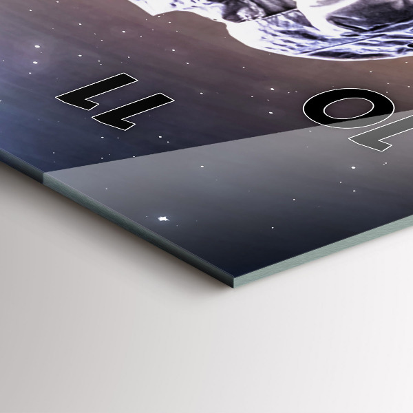 Ceas vertical de perete din sticlă Astronaut în spațiu