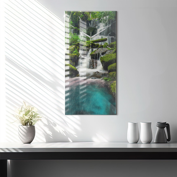 Ceas vertical de perete din sticlă Cascada Thailanda
