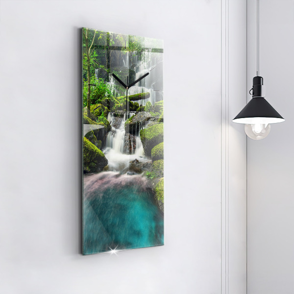 Ceas vertical de perete din sticlă Cascada Thailanda