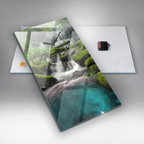 Ceas vertical de perete din sticlă Cascada Thailanda