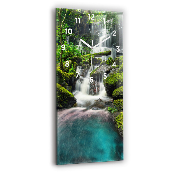 Ceas vertical de perete din sticlă Cascada Thailanda