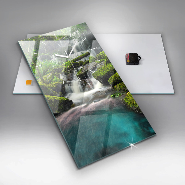 Ceas vertical de perete din sticlă Cascada Thailanda