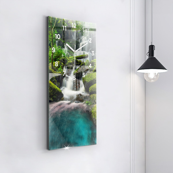 Ceas vertical de perete din sticlă Cascada Thailanda