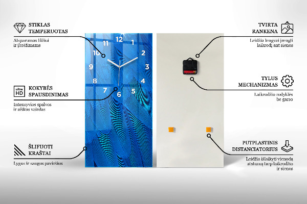 Ceas vertical de perete din sticlă Moda pentru femei