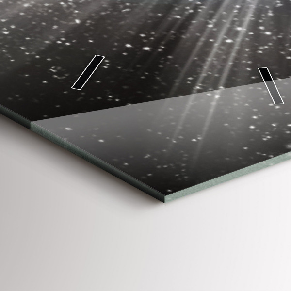 Ceas vertical de perete din sticlă Pământ Lună Soare