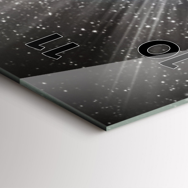 Ceas vertical de perete din sticlă Pământ Lună Soare