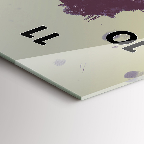 Ceas vertical de perete din sticlă Zombi noaptea - Halloween