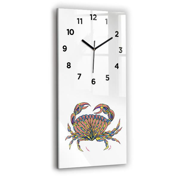 Ceas vertical de perete din sticlă Crab etnic