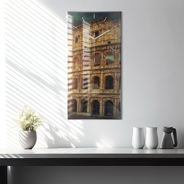 Ceas vertical de perete din sticlă Colosseumul Roman