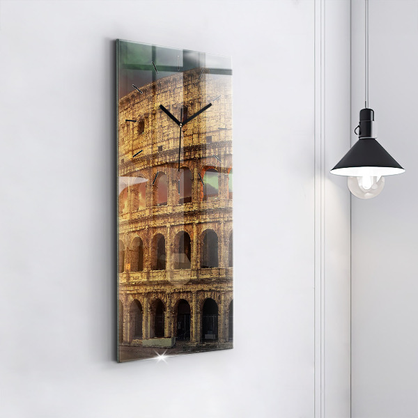 Ceas vertical de perete din sticlă Colosseumul Roman