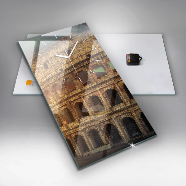 Ceas vertical de perete din sticlă Colosseumul Roman
