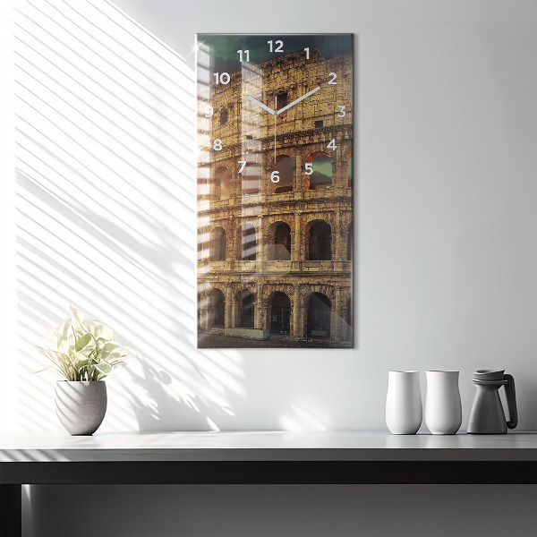 Ceas vertical de perete din sticlă Colosseumul Roman