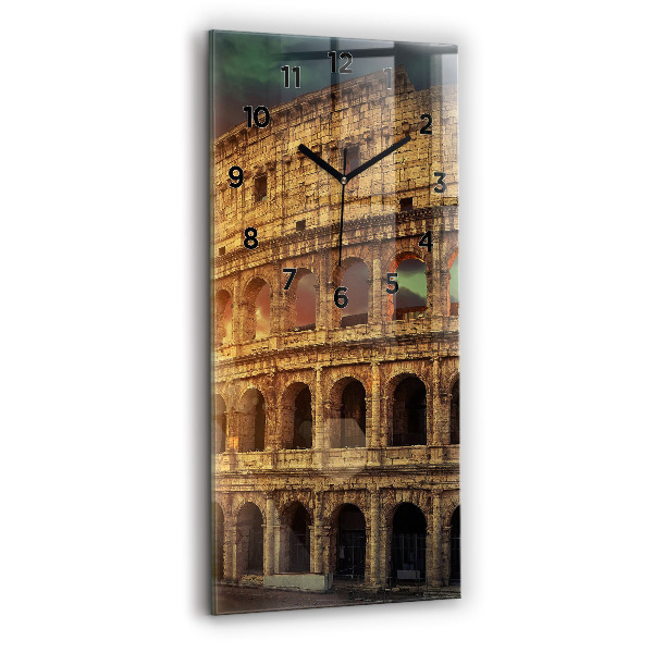 Ceas vertical de perete din sticlă Colosseumul Roman