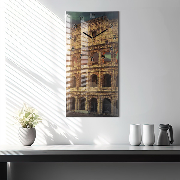Ceas vertical de perete din sticlă Colosseumul Roman