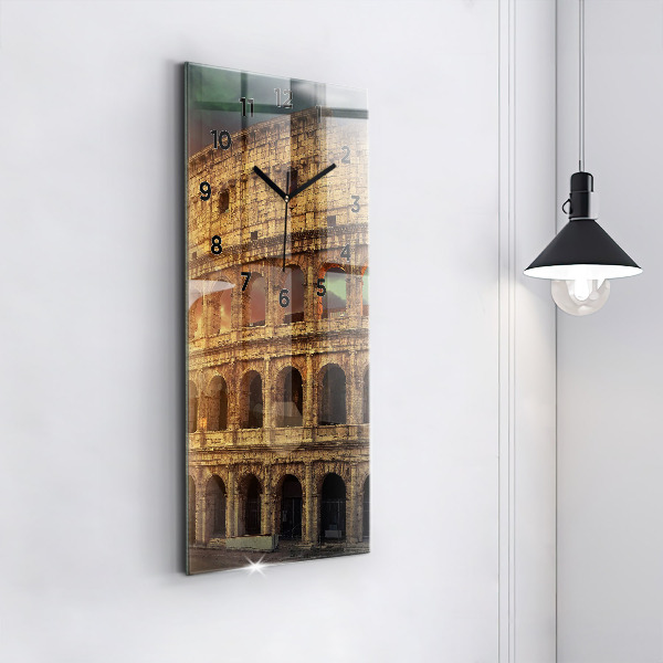 Ceas vertical de perete din sticlă Colosseumul Roman