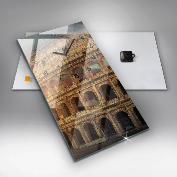 Ceas vertical de perete din sticlă Colosseumul Roman