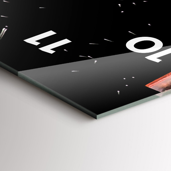 Ceas vertical de perete din sticlă Bea cu gheata